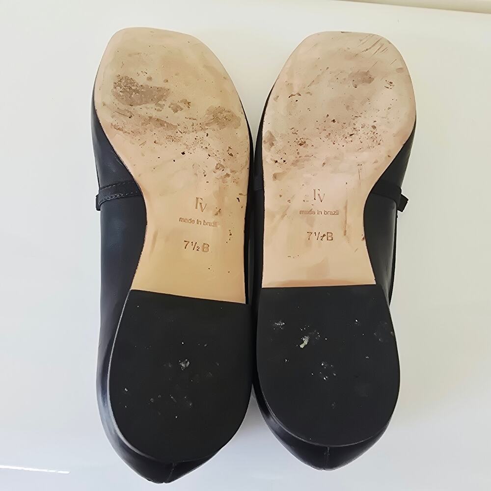 Frances Valentine Jude Black Leather Mary Jane Flats Women's Size 7.5 B - Picture 10 of 10